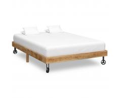 vidaXL Estructura de cama de madera maciza de mango 140x200 cm