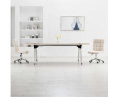 vidaXL Sillas de comedor 2 unidades de tela color crema