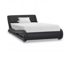 vidaXL Estructura de cama de cuero sintético negro 100x200 cm