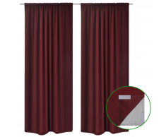 vidaXL 2 cortinas ahorradoras de energía burdeos blackout 140x245cm