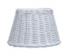 vidaXL Pantalla de lámpara de mimbre blanco 45x28 cm
