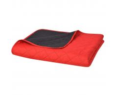 vidaXL Cubrecama acolchado doble cara 220x240 cm rojo y negro