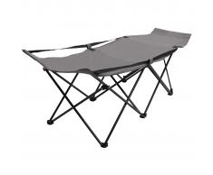 vidaXL Tumbona plegable acero gris