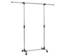 vidaXL Perchero ajustable acero inoxidable 165x44x150 cm plateado