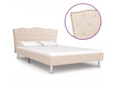 vidaXL Estructura de cama de tela beige 120x200 cm