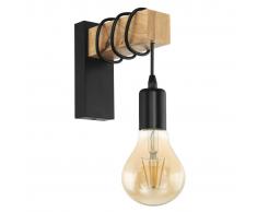 EGLO Lámpara LED de pared Townshend madera 1 bombilla negro y beige