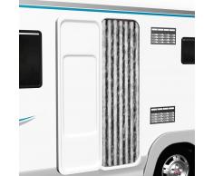 vidaXL Cortina mosquitera de chenilla gris y blanca 56x185 cm