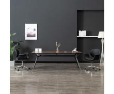 vidaXL Silla de oficina giratoria de cuero sintético negro