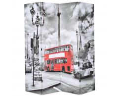 vidaXL Biombo divisor plegable 160x170 cm bus Londres blanco y negro