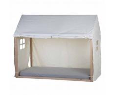 CHILDHOME Dosel con cortina en forma de casa 210x100x150 cm blanco