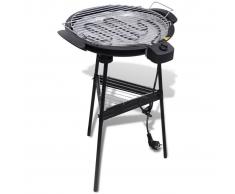 vidaXL Barbacoa rectangular eléctrica con soporte BBQ de jardín
