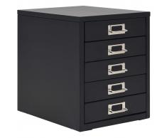 vidaXL Armario archivador con 5 cajones metal 28x35x35 cm negro