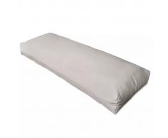 vidaXL Cojín de respaldo tapizado blanco arena 120x40x10 cm