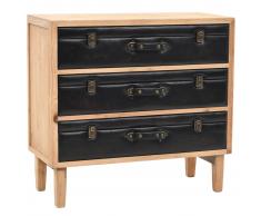 vidaXL Mueble de cajones de madera maciza de abeto 80x36x75 cm