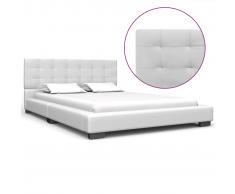 vidaXL Estructura de cama de cuero artificial blanco 120x200 cm