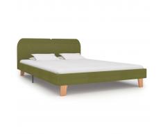 vidaXL Estructura de cama de tela verde 180x200 cm