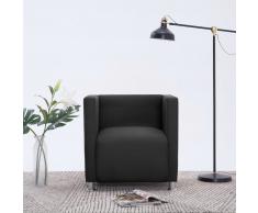 vidaXL Sillón en forma de cubo de tela negro