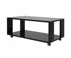 vidaXL Mesa de centro de alto brillo negra