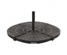 vidaXL Base con peso para sombrilla negro en forma de ventilador 20 kg