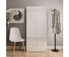 vidaXL Mueble zapatero de aglomerado blanco brillante 80x35,5x180 cm