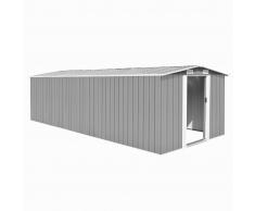 vidaXL Caseta de jardín de metal gris 257x597x178 cm