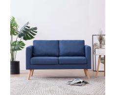 vidaXL Sofá de 2 plazas de tela azul