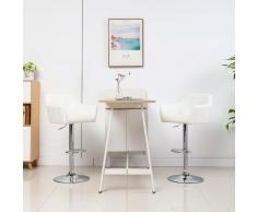 vidaXL Taburete de cocina con reposabrazos cuero sintético blanco