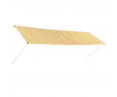 vidaXL Toldo retráctil 400x150 cm amarillo y blanco