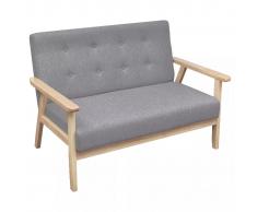 vidaXL Sofá de 2 plazas de tela gris claro