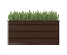 vidaXL Mesa de cultivo de acero galvanizado marrón 160x80x77 cm