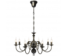 vidaXL Lámpara de araña antique metal negro 8 bombillas E14