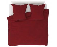 vidaXL Juego de funda de edredón vino tinto 200x200/80x80 cm