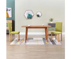 vidaXL Silla de comedor 2 unidades tela verde