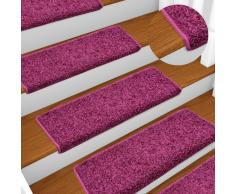 vidaXL Alfombras de peldaños de escalera 15 uds violeta 65x25 cm