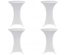 vidaXL Mantel elástico para mesa alta 4 unidades blanco Ø80 cm