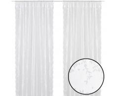 vidaXL 2 cortinas blancas con motivos florales, 140 x 245 cm