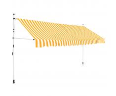 vidaXL Toldo manual retráctil 350 cm amarillo y blanco a rayas