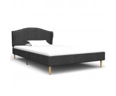 vidaXL Estructura de cama de tela gris oscuro 90x200 cm
