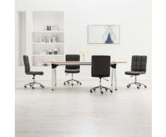vidaXL Sillas de comedor 4 unidades tela gris oscuro