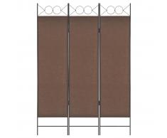 vidaXL Biombo divisor de 3 paneles marrón 120x180 cm