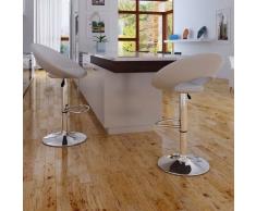 vidaXL Taburetes de cocina 2 unidades cuero sintético blanco