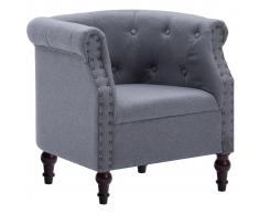 vidaXL Sillón de tela gris claro
