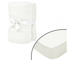 vidaXL Sábanas ajustables 2 pcs 190x200 cm algodón jersey blanco crudo