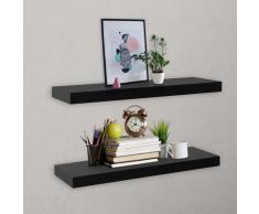 vidaXL Estantes flotantes de pared 2 unidades negro 60x20x3,8 cm