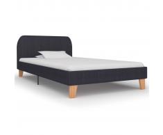 vidaXL Estructura de cama de tela gris oscuro 90x200 cm