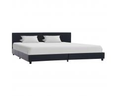 vidaXL Estructura de cama de cuero sintético negro 180x200 cm