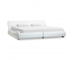 vidaXL Estructura de cama de cuero sintético blanco 180x200 cm