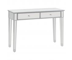vidaXL Mesa consola de espejo de MDF y vidrio 106,5x38x76,5