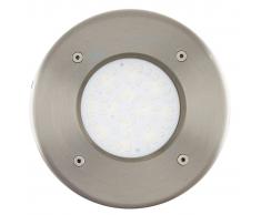 EGLO Foco LED para suelo exterior Lamedo 2,5 W redondo plateado 93482