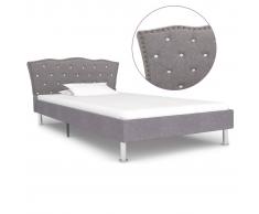 vidaXL Estructura de cama de tela gris claro 90x200 cm